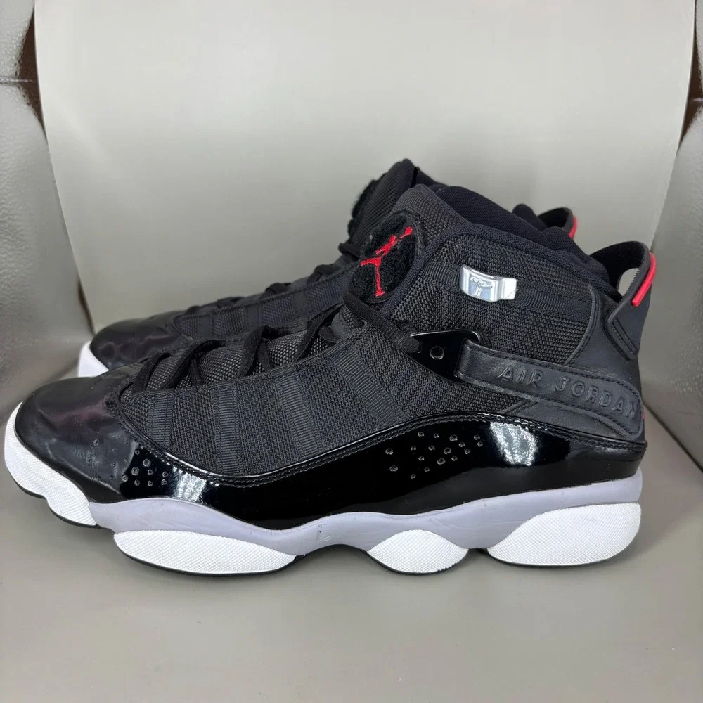 Jordan 6 Rings Space Jam Black White Red FZ4178-010 Mens 8.5 Basketball Shoes
